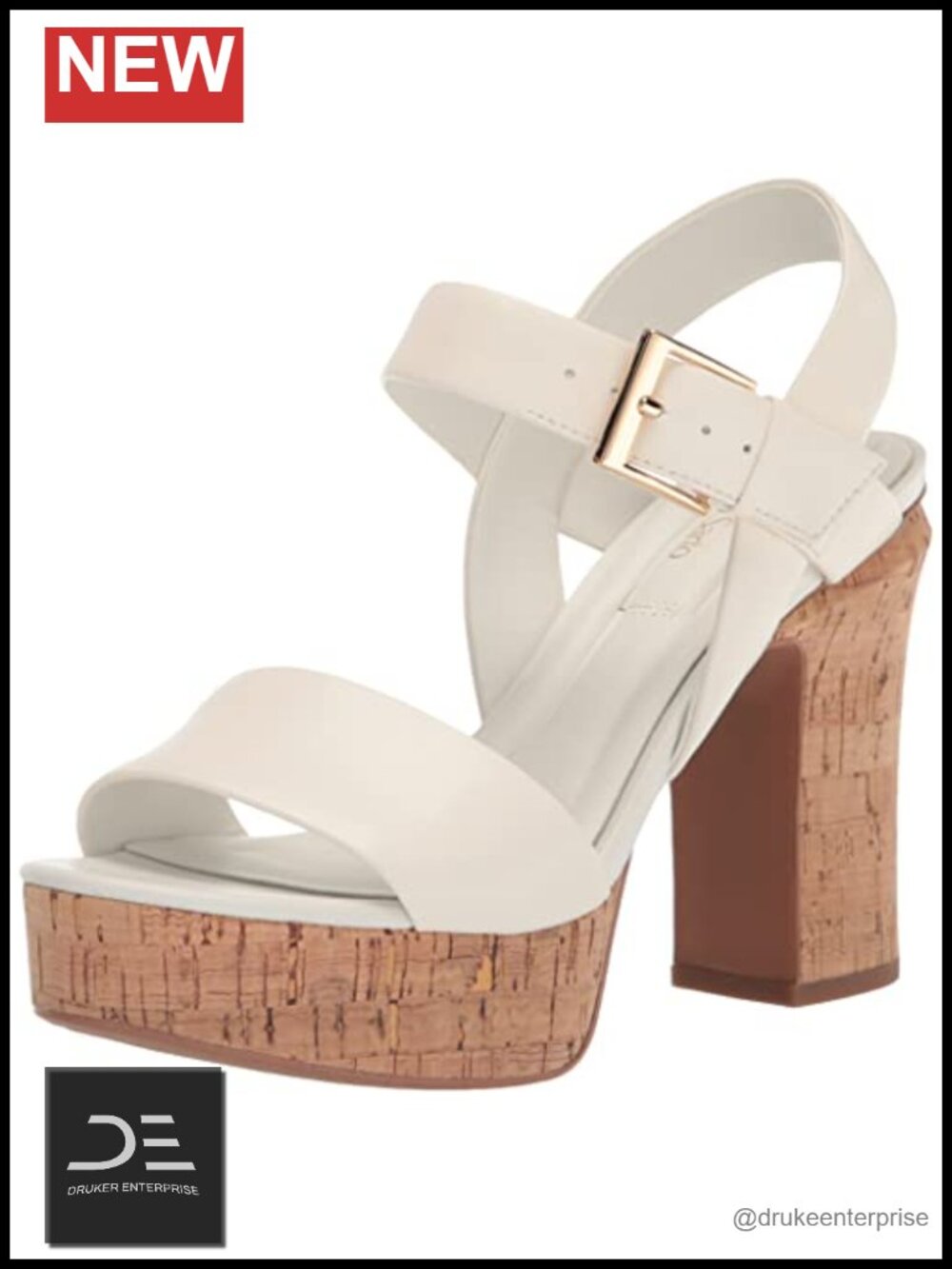 Franco Sarto Scarlett Platform Sandals Heels Womens Leather Ankle Strap